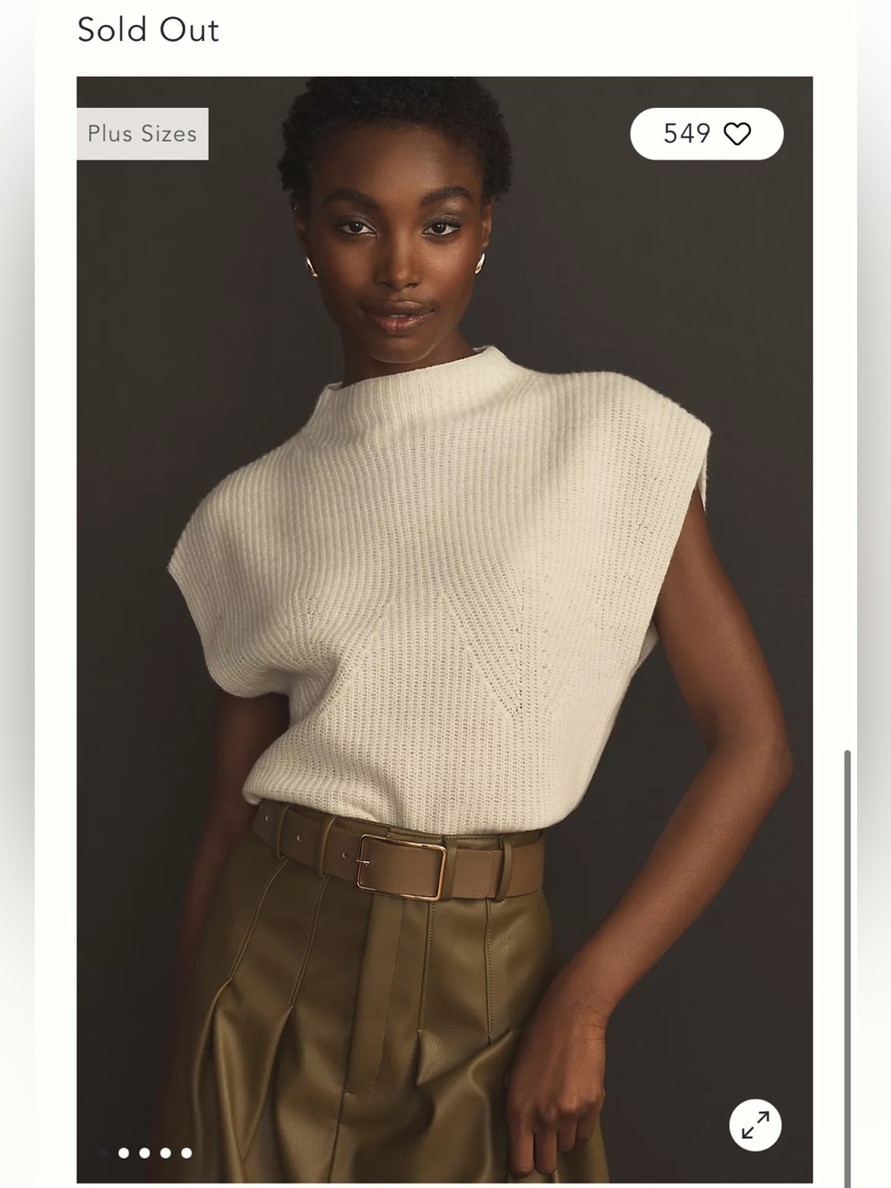 Maeve Mock-Neck Muscle Crop Sleeveless Sweater Anthropologie